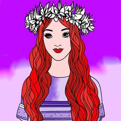 girl with flowers crown