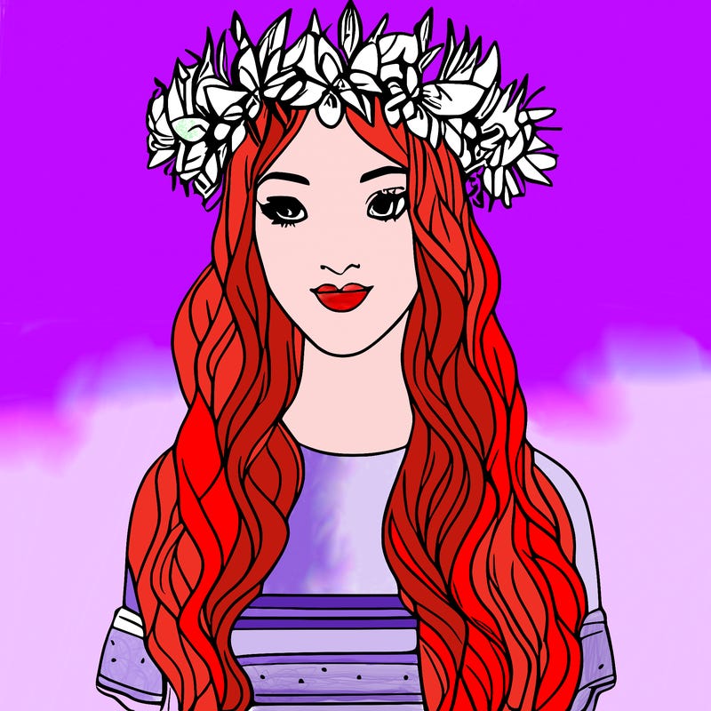girl with flowers crown