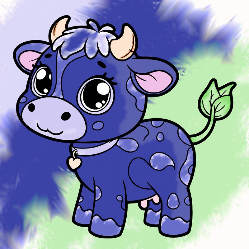 a cute blueberry cow
