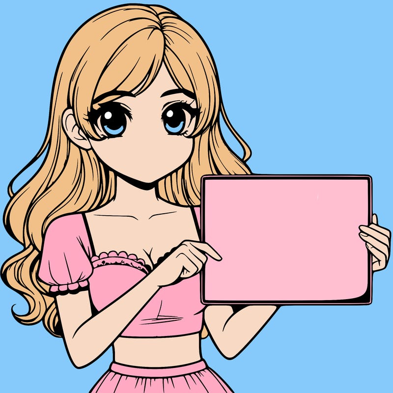 realistic pretty girl holding blank sign