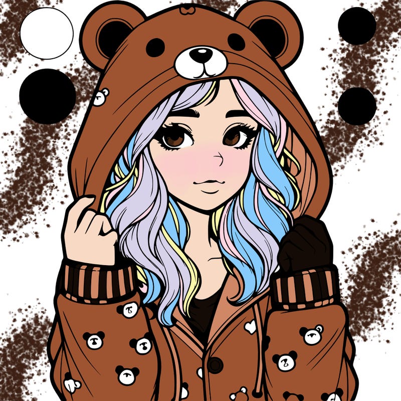 realistic girl in a animal pjs hoodie