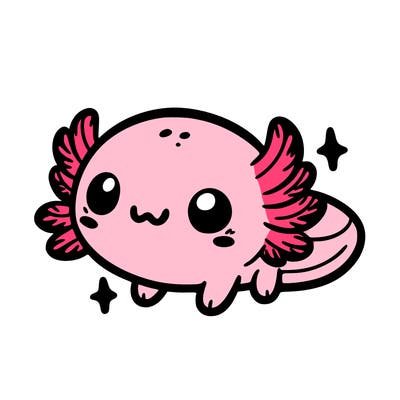 cute easy baby axolotl