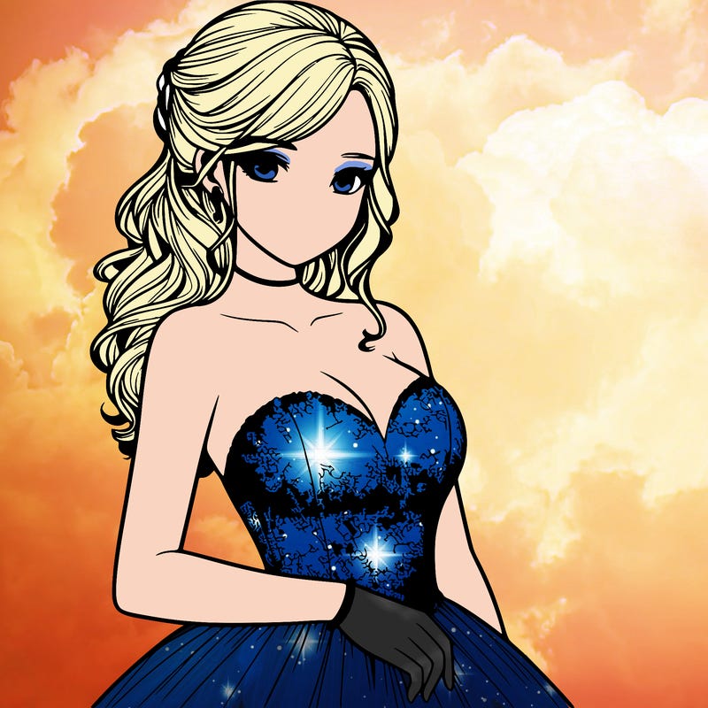 realistic girl in prom dress