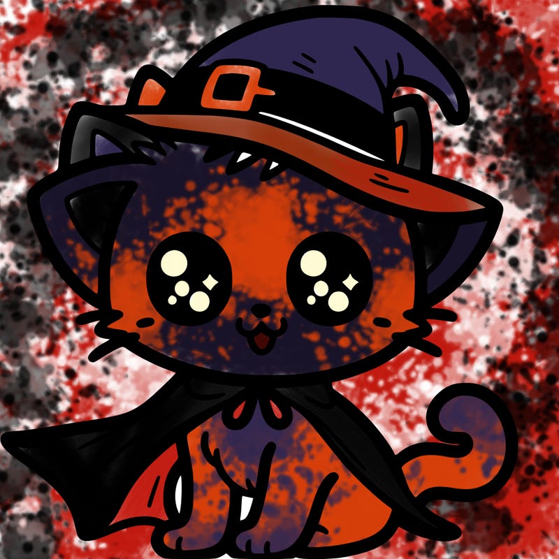cute spooky kitten