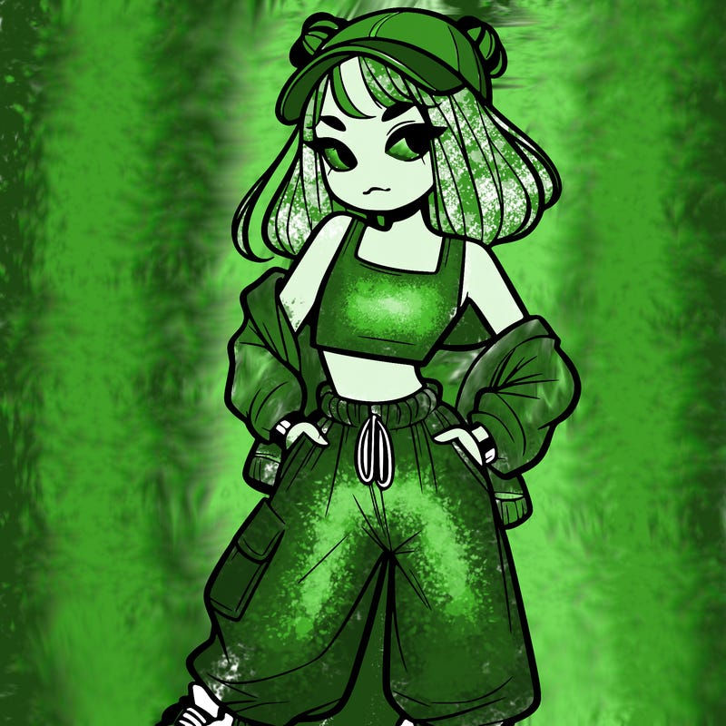 girl in crop top and baggy pants