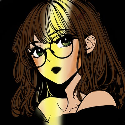 manga woman character with glasses and nice lips