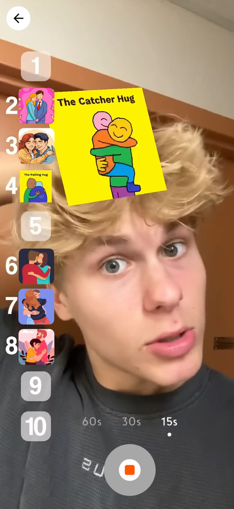 Ranking Filter Viral Challenge - A user recording a video with a top 10 ranking filter for a viral social media challenge