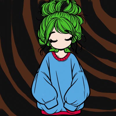 girl with baggy sweatshirt and messy bun