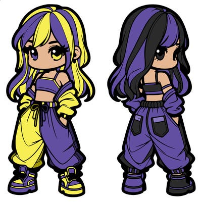 girl in crop top and baggy pants