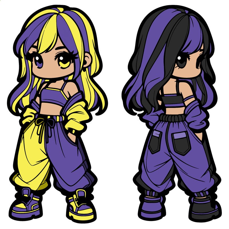 girl in crop top and baggy pants