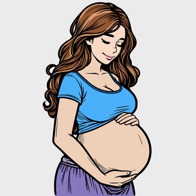 woman heavily pregnant realistic