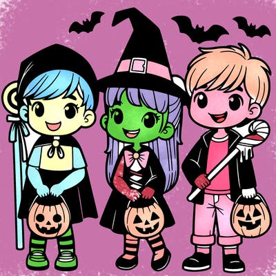 children trick or treating