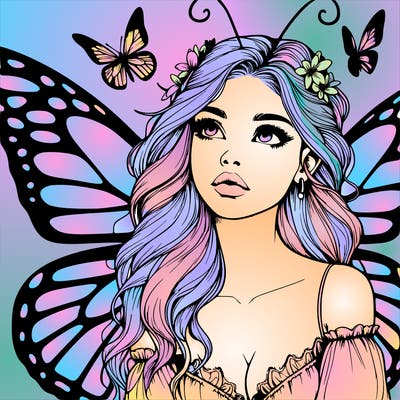 butterfly fairy realistic girl