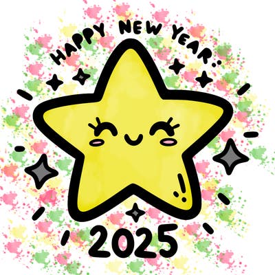 happy new year 2025 star wish