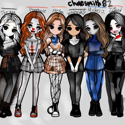 a group of girls realistic