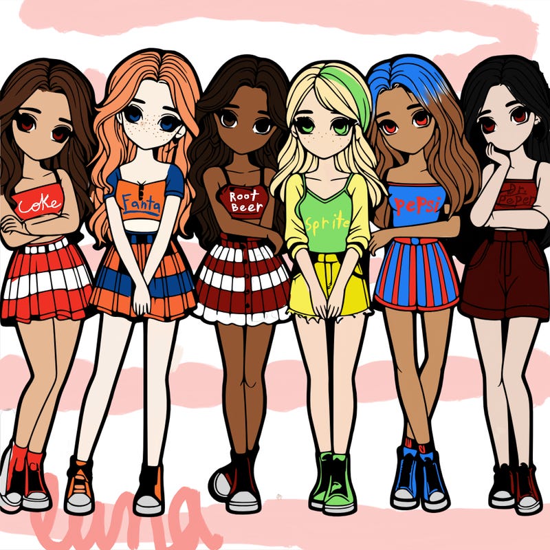 a group of girls realistic