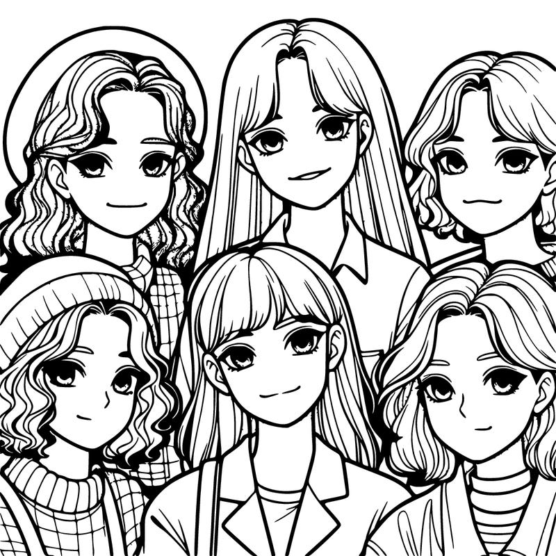 a group of realistic girls