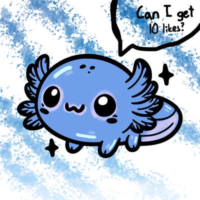 cute easy baby axolotl