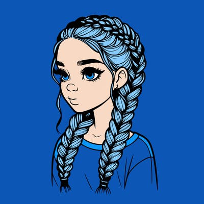 realistic girl with braids