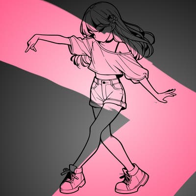 realistic girl danceing
