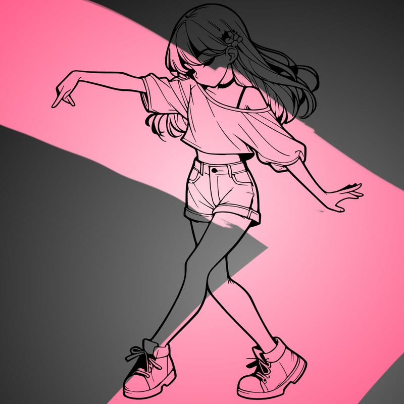 realistic girl danceing