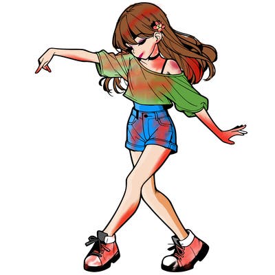 realistic girl danceing