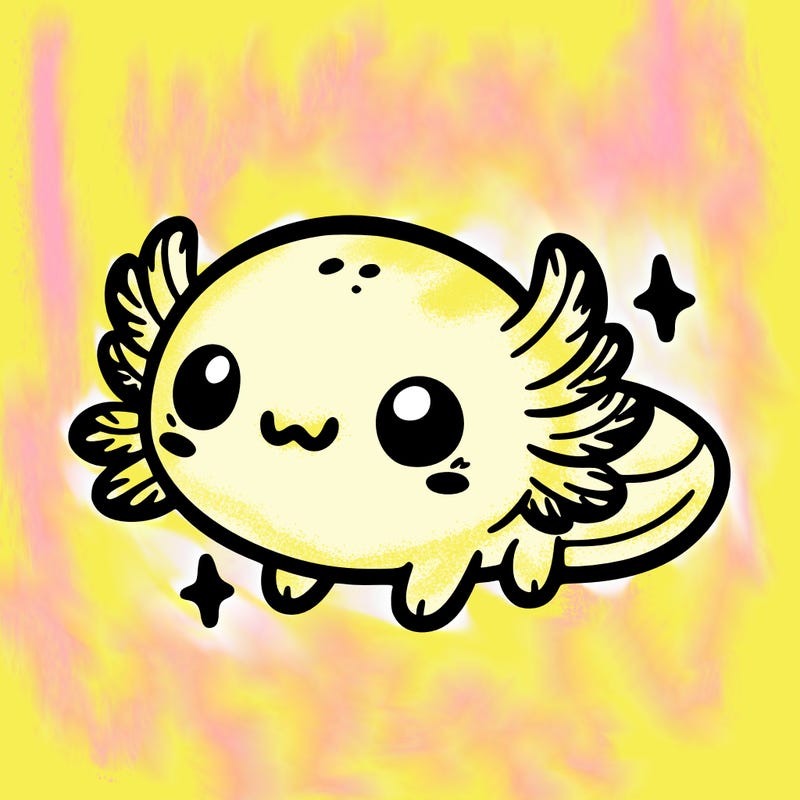 cute easy baby axolotl