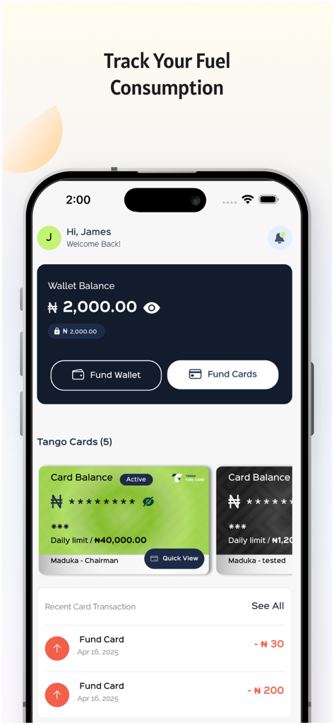 Tango Fuel Card - Finance App | MWM