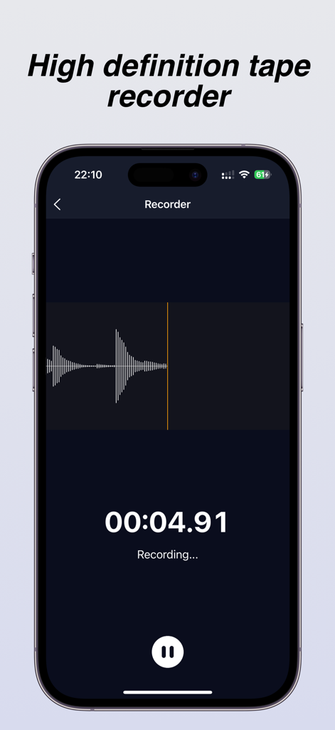 Audio Extractor-Audio Editing - A high definition tape recorder interface with a live waveform and timer display