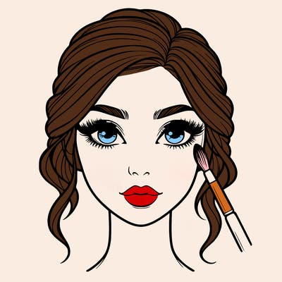 realistic person with makeup