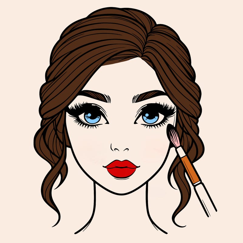 realistic person with makeup