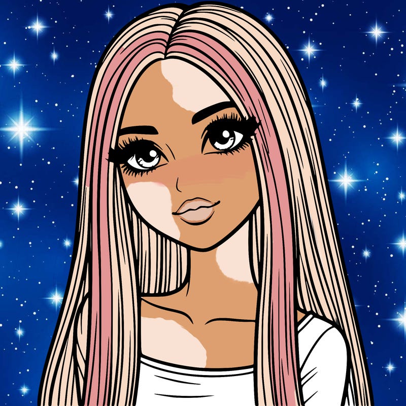 realistic girl with straight and long hair