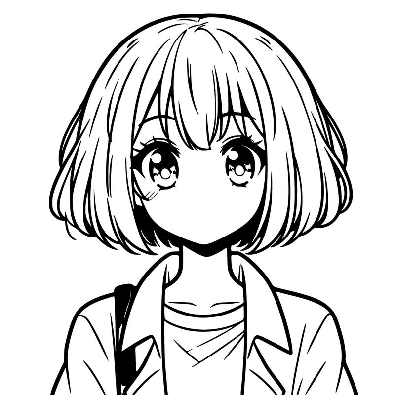 anime girl with short hair