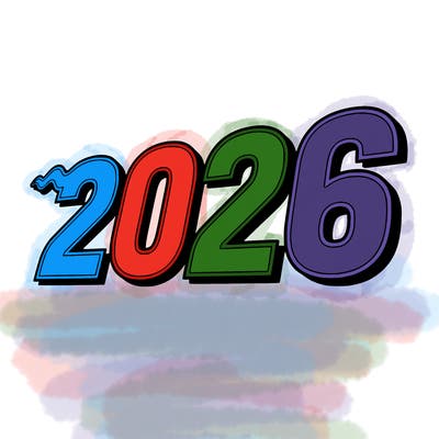 2026 in big font covering the whole paper no one else in it just the numbers... 2026