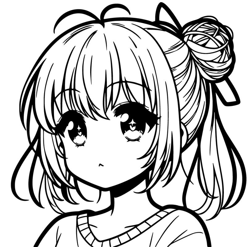 an anime style girl with bangs