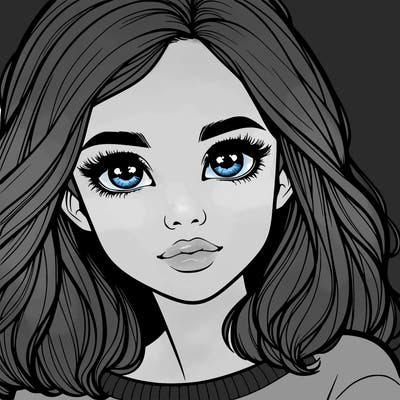 realistic girl whith cute eyes