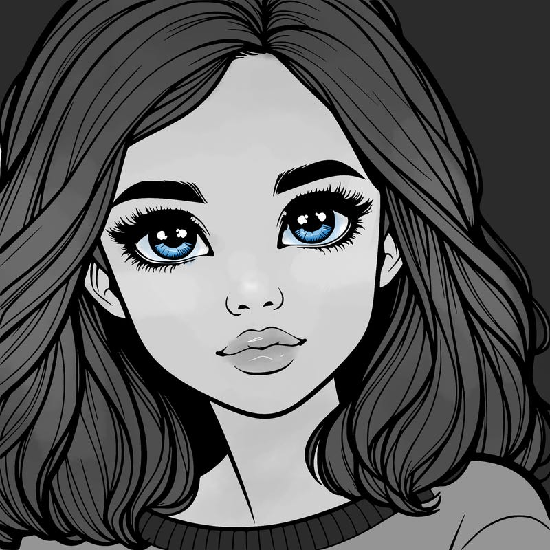 realistic girl whith cute eyes