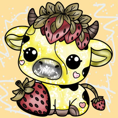 cute strawberry cow