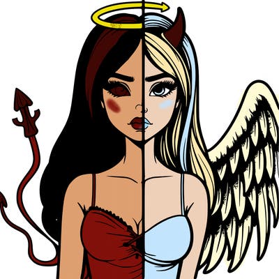devil vs angel realistic girl