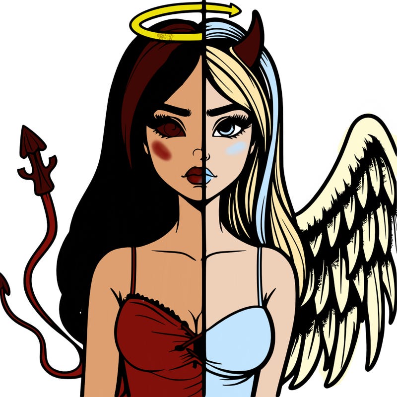 devil vs angel realistic girl
