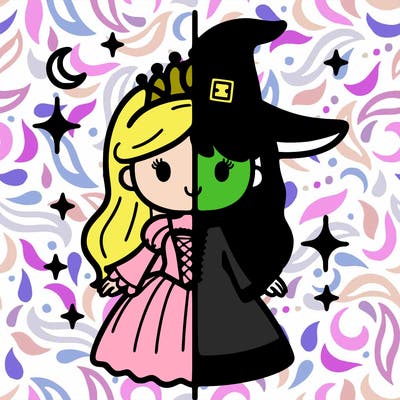 split princess and witch