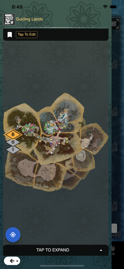 GameCat: MHW - Interactive map of Guiding Lands in GameCat MHW app