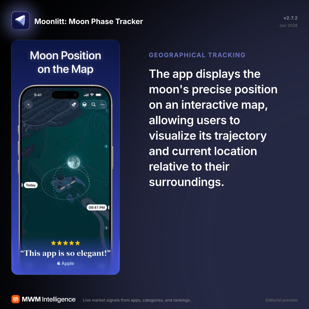 Moonlitt: Moon Phase Tracker - Weather App | MWM