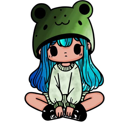 a girl wearing a frog hat and some frog socks