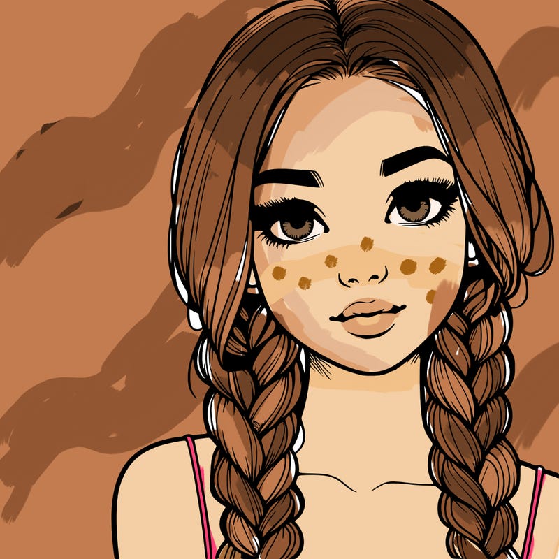 realistic girl with braids