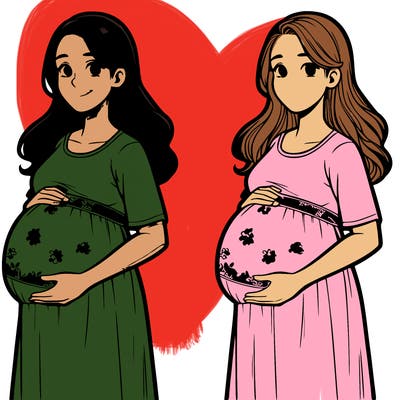 realistic pregnant woman