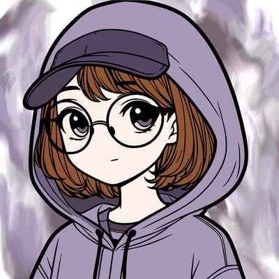 girl with short hair glasses and a hoodie