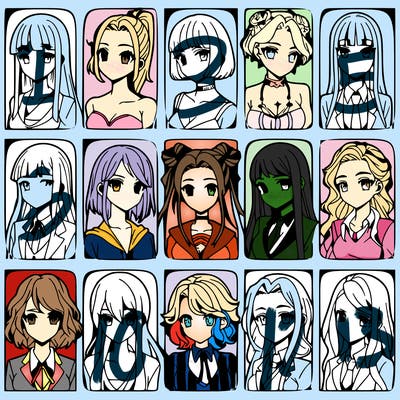 girls that look diffrent anime