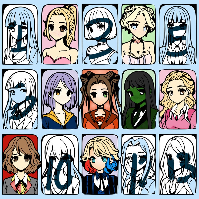 girls that look diffrent anime