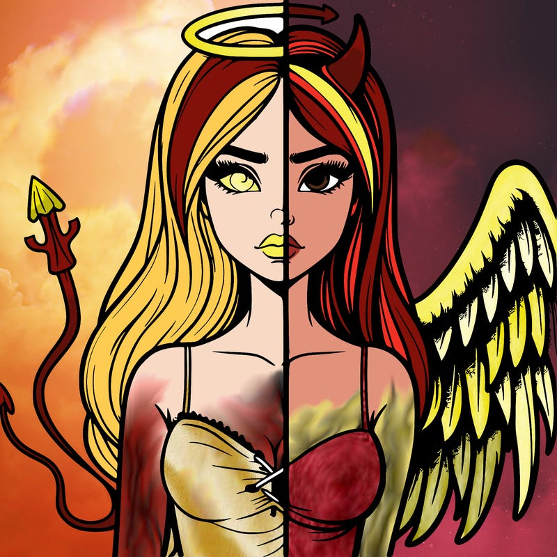 devil vs angel realistic girl